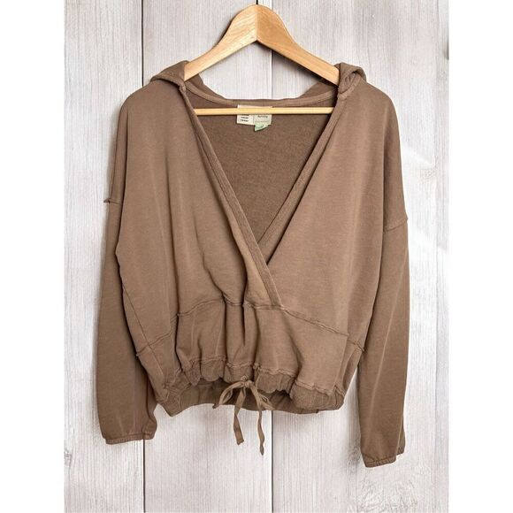 Anthropologie Saturday Sunday Faux Wrap Cinched Waist Sharon Hoodie - Picture 4 of 16